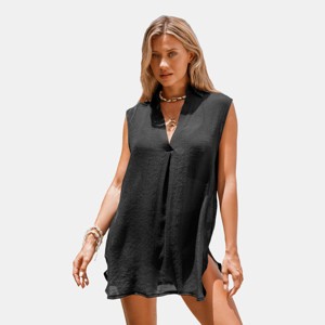 Women's Raven V-Neck Mini Cover-Up - Cupshe - 1 of 4