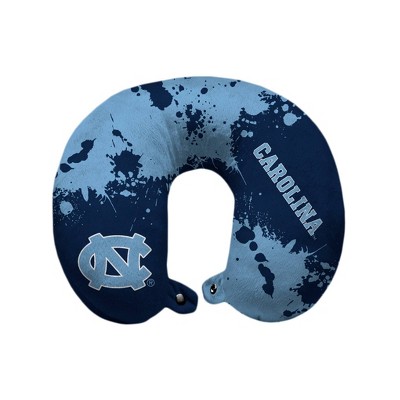 NCAA North Carolina Tar Heels Splatter Print Polyester Travel Support Pillow