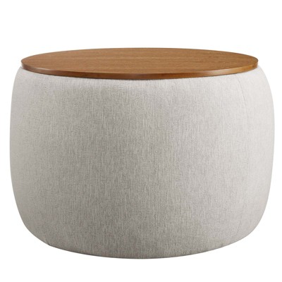 Modway Perla Woven Heathered Fabric Upholstered Storage Ottoman