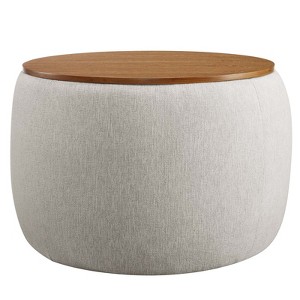 Modway Perla Woven Heathered Fabric Upholstered Storage Ottoman - 1 of 4