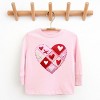 Heart Stitching Patchwork Print - Youth Long Sleeve Graphic T-Shirt - 2 of 4