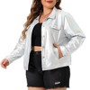 Agnes Orinda Women's Plus Size Christmas Metallic Biker Moto Holographic Shiny Party Fashion Jackets - 2 of 4