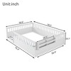 Kumasinova Montessori Floor Bed,Twin/Full Size Floor Bed Frame with High Rails,Light and Storage Shelf,Toddler Floor Bed for Kids - 2 of 4