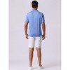 INSPIRE CHIC Men's Stretch Athletic Workout Short Sleeved Golf Heathered Polo Shirt - 3 of 4