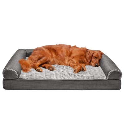 Furhaven Luxe Fur & Performance Linen Cooling Gel Sofa Dog Bed : Target