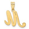 Black Bow Jewelry 14k Yellow Gold, Mimi Collection, Small Script Initial M Pendant - 3 of 4