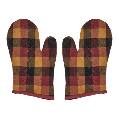 Heritage Farms Primitive Check Oven Mitt Set of 2