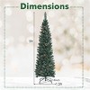 Green Artificial Pencil Christmas Tree with PVC Branches, Realistic Pine Cones, Foldable Metal Stand, Slim Space-Saving Design for Holiday Décor - 2 of 4