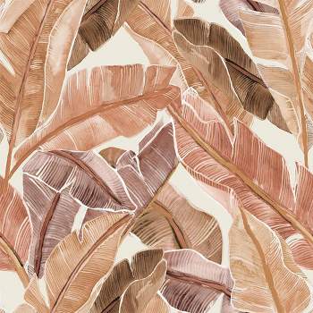 Tempaper & Co. 28 sq ft Bahama Palm Russet Peel and Stick Wallpaper