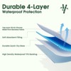 Aoibox Queen Size Mattress Protector Waterproof Viscose from Bamboo Deep Pocket 8-21 Inch Breathable Soft Noiseless White - 4 of 4
