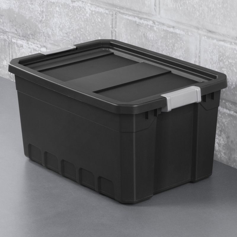 Sterilite Storage System Solution with 19 Gallon Heavy Duty Stackable Storage Box Container Totes with Grey Latching Lid for Home Organization, 5 of 7