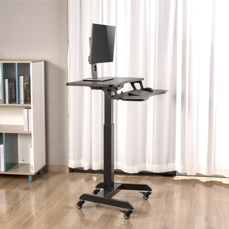 Cruizer Premier Electric Height Adjustable Mobile Podium with Keyboard Tray – Black – Stand Steady, 4 of 13