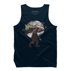 Men's Design By Humans Christmas Bigfoot By ArtStyleAlice Tank Top - 1 of 3