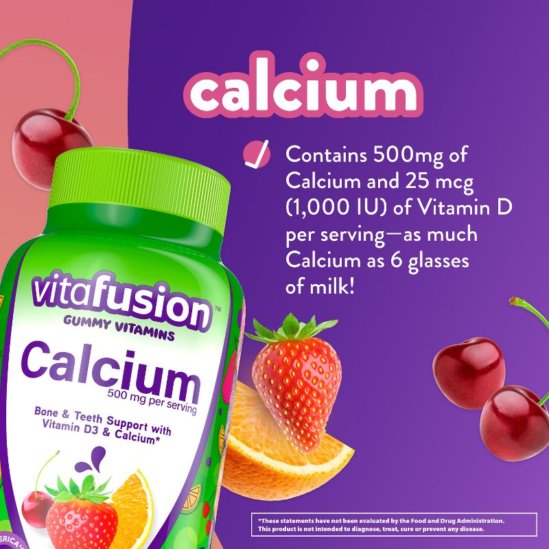 Vitafusion Calcium Gummy Dietary Supplement - Fruit &#38; Cream - 100ct, 4 of 14