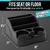 Moblorg Small Center Console Saddlebag for Cars, Trucks, Minivans & SUVs – Vehicle Organizer with Dual Cup Holders, Black - 4 of 4