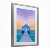 Stupell Industries Blue Boat Shed Sunrise Framed Print Under Glass, Gray, 13" x 16" - 2 of 4