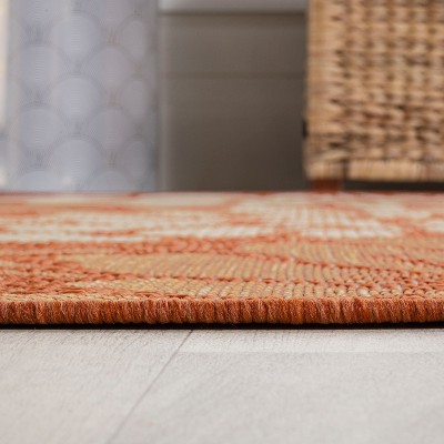 Zinnia Bohemian Floral Textured Flatweave Gray Synthetic Area Rug