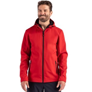 Clique Tempo Recycled Stretch Softshell Mens Hooded Jacket - 1 of 2
