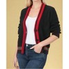 Women's Contrast Trim Cable Knit Cardigan - ZENANA - 2 of 3