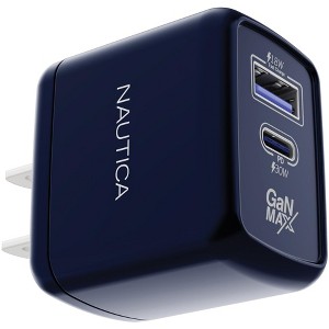 Nautica CH130 Charger - Fast Charging 30W PD USB-C / USB-A QC3.0 Dual Port Wall Charger for iPhone 16/15, Galaxy, Pixel, Compatible with MagSafe - 1 of 3