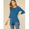Allegra K Women's 3/4 Sleeve Round Neck Button Decor Casual Stretchy Tunic Tops - 3 of 4
