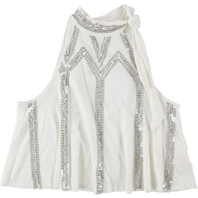 Free People Womens Tie Neck Tank Top