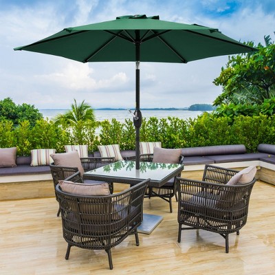 Sonkuki 7.5 ft Patio Market Crank and Tilt Umbrellas,  UV-Resistant Canopy