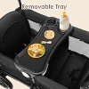 Kinder King Folding Wagon Stroller for 2 Kids, Adjustable Handle, All-Terrain Shock-Absorbing Wheel, Detachable Tray, Diaper Bag - 3 of 4