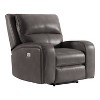 HOMES: Inside + Out Songpeace Transitional Leatherette Power Recliner with Adjustable Footrest and Headrest - 3 of 4