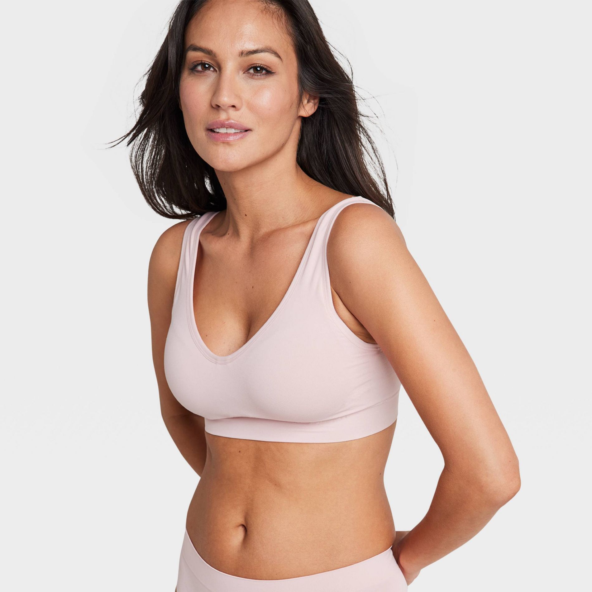 Jockey Generation™ Women's Seamfree® Back Smoothing Bralette - Pink Haze XL: Wireless Knit Pullover