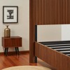 Mshliw Queen Size Wooden Bed Frame with Corrugated Curved Lines, Rustic Farmhouse Design, Heavy Duty Metal Support, No Box Spring Needed - 4 of 4