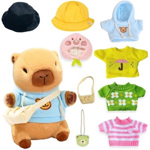 TITQWOP Cute Capybara Plush with 9 Pcs of Clothing and Accessories Super Soft Capybara Stuffed Animal Plush Toy is Suitable for Kids - 1 of 4