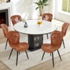 CLIHOME Set of 2 Modern Upholstered Leather Dining Chairs, Comfortable Dining Chairs with Thick Cushions & Metal Legs - 4 of 4
