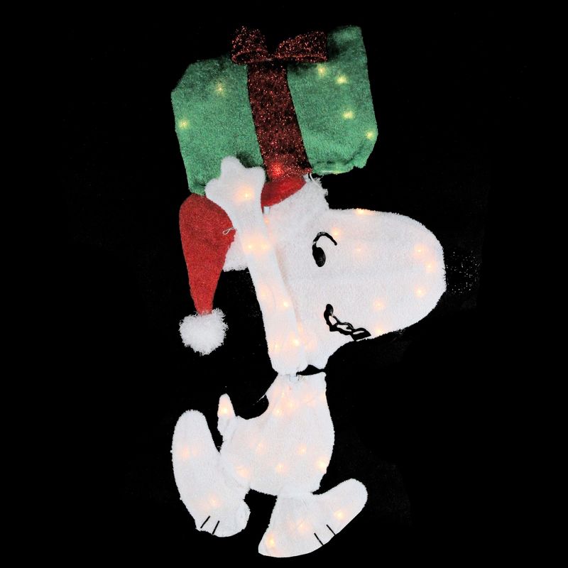 Peanuts Christmas 32" Prelit Snoopy Holding Present Outdoor Decoration - Clear Lights, 2 of 4