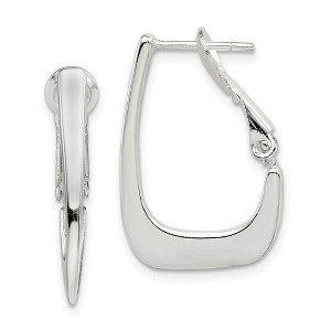 Black Bow Jewelry Polished Hoop Earrings in Sterling Silver - 22mm (7/8 Inch) - 1 of 4
