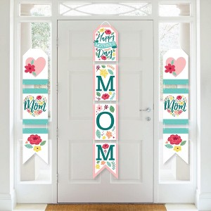 Big Dot of Happiness Colorful Floral Happy Mother's Day - Hanging Vertical Paper Door Banners - We Love Mom Party Wall Decor Kit - Indoor Door Decor - 1 of 4