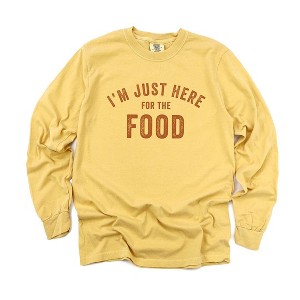 Simply Sage Market Women's I'm Just Here For The Food Long Sleeve Garment Dyed Tee - 1 of 4