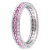 EVERLY JEWELRY | Sterling Silver 1 1/2 CT TGW Created Pink and Created White Sapphire Full-Eternity Band - 2 of 3