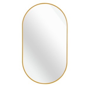 SEVOBAL Bathroom Vanity Mirrors Metal Oval Mirror Shatter proof Safety Frame Clear Glass Easy Setup for Rooms, Gold, 33"*20"*2.68" - 1 of 4