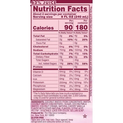 Vita Coco Treats Cherry Vanilla Coconut Water - 16.9 fl oz