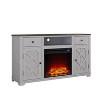 60" Farmhouse TV Stand with Electric Fireplace, Storage & Cable Management - Festivo - 2 of 4
