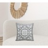 HomeRoots 20" X 20" Gray And White 100% Cotton Geometric Zippered Pillow - 2 of 4