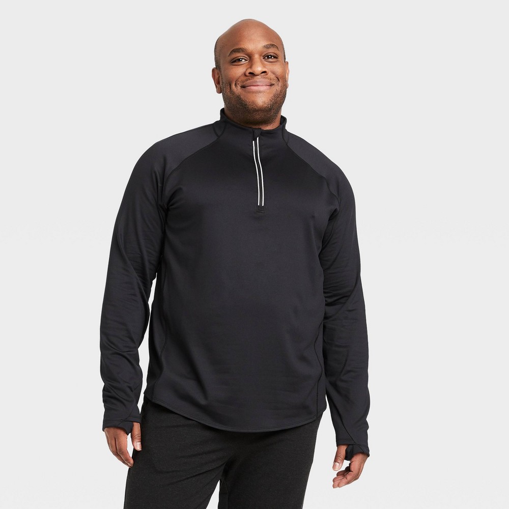 Men's Premium Layering Quarter Zip Pullover - All in Motion Black XL, Men's was $30.0 now $19.5 (35.0% off)