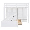 Twin over Twin Size Bunk Bed with Drawers, Wardrobe and Storage Shelves, Hydraulic Bed Underneath - ModernLuxe - 4 of 4