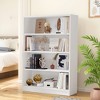MAYEERTY White 4-Shelf Modern Wood Bookcase, 48" Tall - Bedroom, Living Room, Manga Library - 3 of 4
