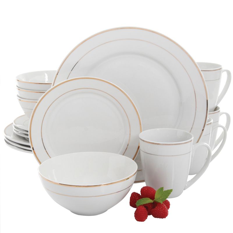 Gibson 16 Piece Dinnerware Double Gold Banded Set, 3 of 7