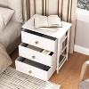 Hommoo 3 Fabric Drawers Nightstand With Metal Frame Set Of 2 - 4 of 4