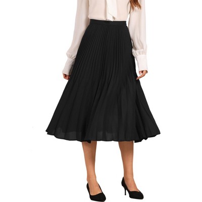 INSPIRE CHIC Women's Elastic Waist Flowy A-Line Maxi Pleated Skirts