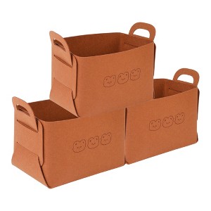REGALWOVEN Chemical Fiber Collapsible Design Spacious Capacity Versatile Use Open Storage Bins 3 Pcs - 1 of 4