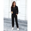 Womens Half Zip Front Sweatshirt Pullover Tracksuit Sets Solid Jogger Pants Sets - 4 of 4